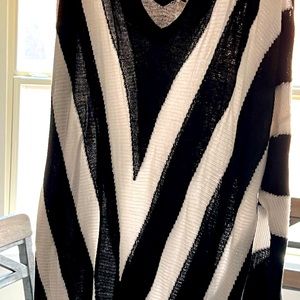 INC black and white cold shoulder sweater